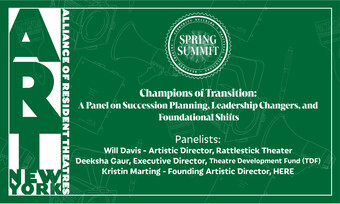 event poster for champions of transition panel with ART new york.