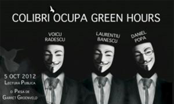 A poster that reads "Colibri Ocupa Green Hours."