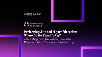 event graphic for the convesation: Performing Arts and Higher Education: Where Do We Stand Today?