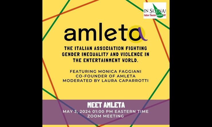 Poster image with event details for the amleta zoom session.