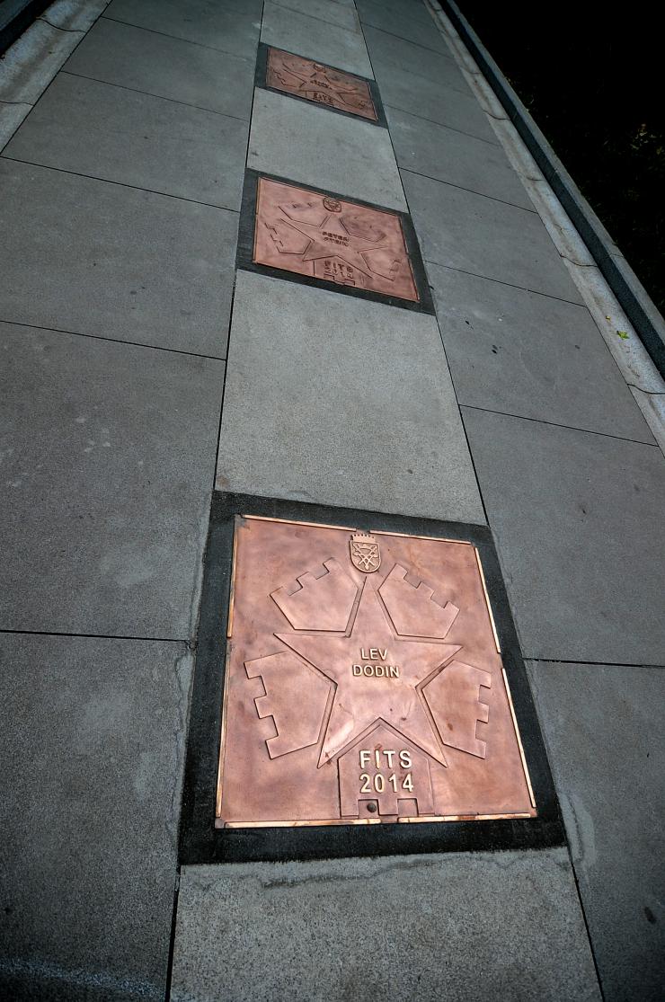 a star on a walk of fame like the Hollywood walk of fame 