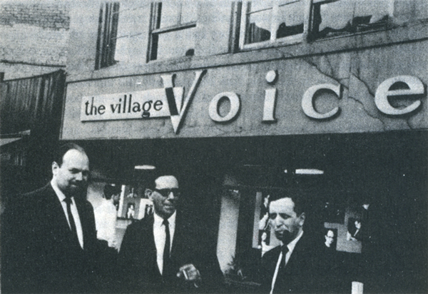 vintage photo, a group of actors outside a venue
