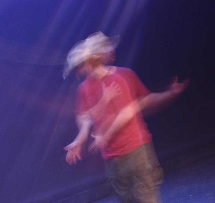 a blurry photo of someone moving