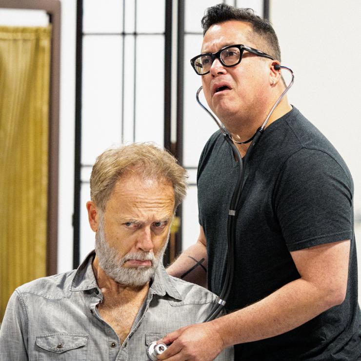 two actors in rehearsal