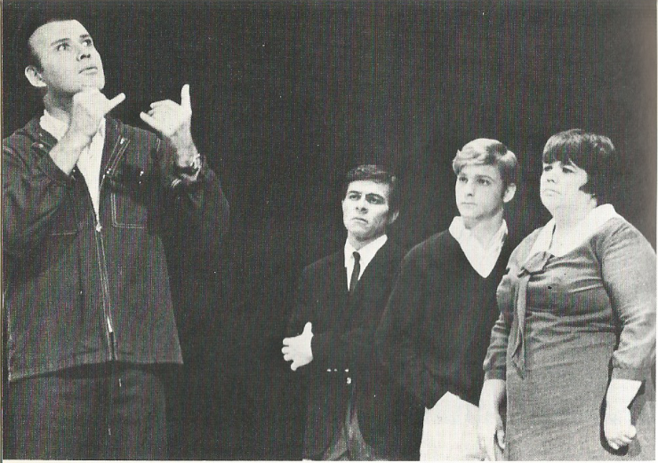 Four actors on stage 