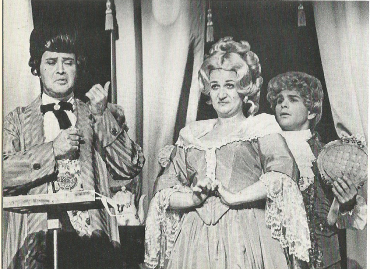 Three actors on stage 