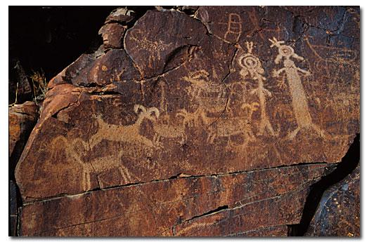 Petroglyphs in a rock