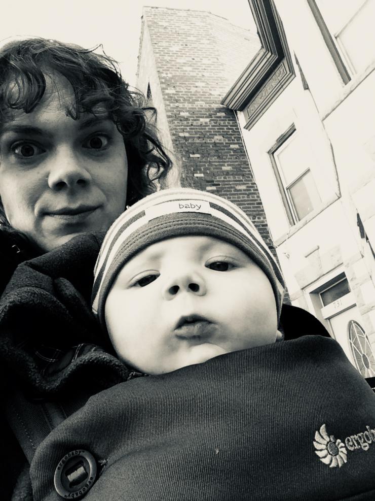 a selfie of a mother and her baby