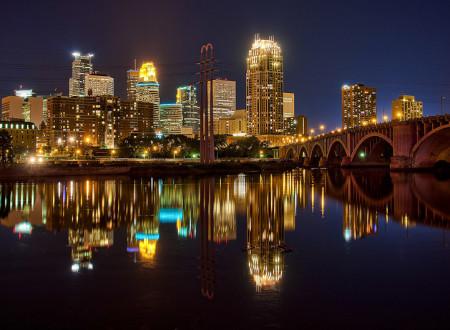 The skyline of Minneapolis.