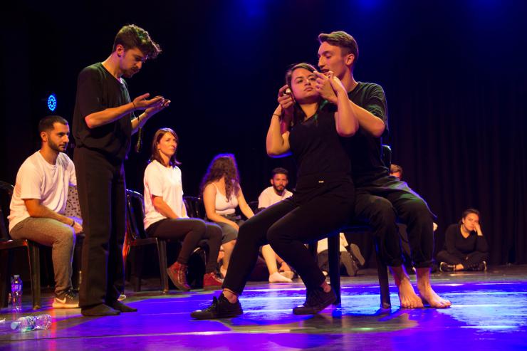 young actors performing movement