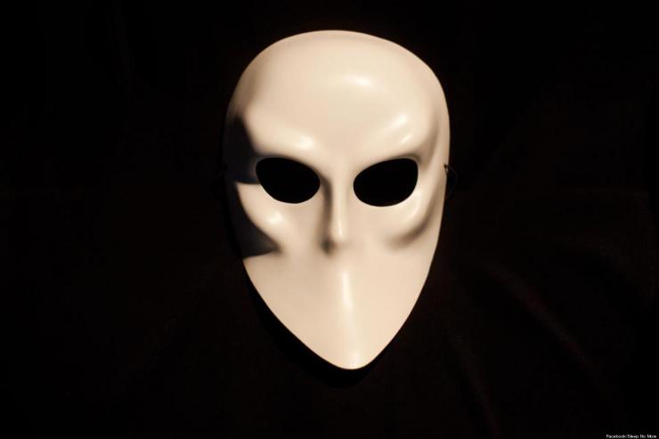 mask against black background