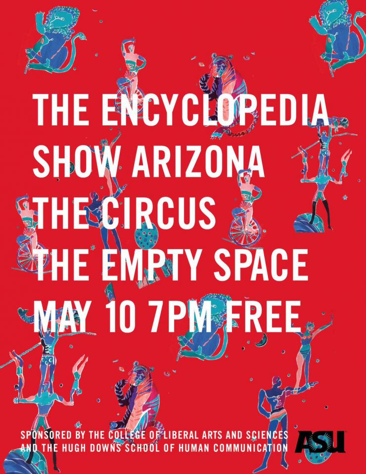 Promotional poster for the circus-themed The Encyclopedia Show Arizona.