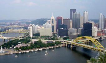 A landscape picture of Pittsburgh.