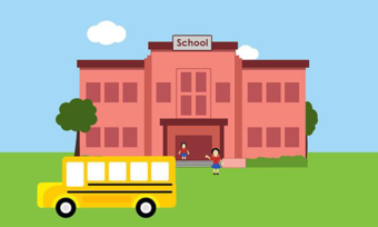Cartoon of a school.