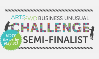 A banner denoting a semifinalist in a crowdsourcing competition.