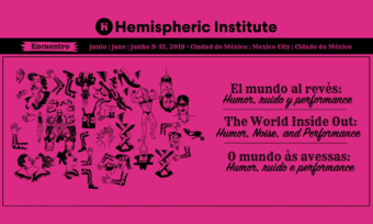 pink flyer for the hemispheric institute 2019