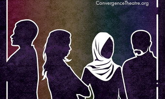 four outlines of people with one in a hijab