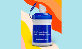 clorox wipes bottle on colored background