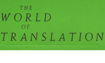 The World of Translation on a green background.