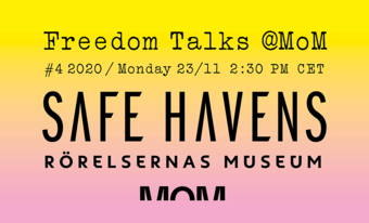 Freedom Talks and Safe Havens event poster. 