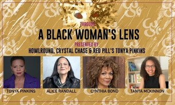 event poster for through a black woman's lens literature.
