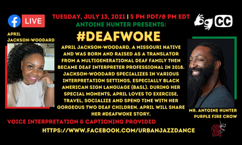 event poster for deafwoke with april jackson woodard