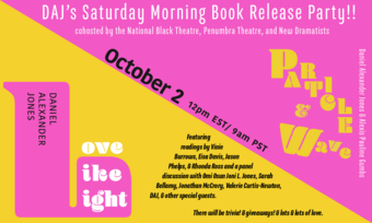 event poster for Daniel Alexander Jones's book release.
