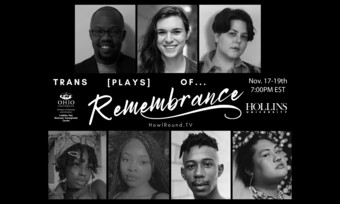 trans plays of remembrance festival poster.