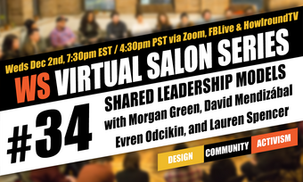 Event poster for wingspace virtual salon on shared leadership.