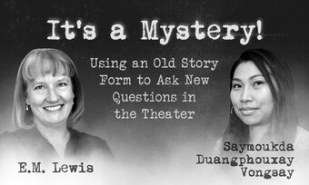 Event poster for it's a mystery with Saymoukda Vongsay and Ellen Lewis.
