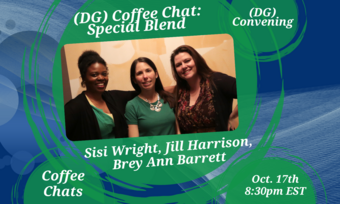 event poster for D G coffee chat: special blend.