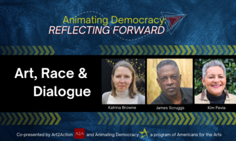 event poster for reflecting forward session two: Art, Race & Dialogue.