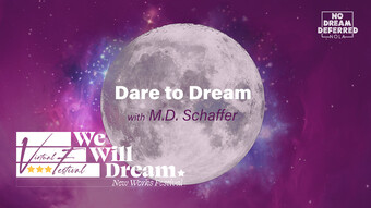 event poster for dare to dream with m d schaffer.