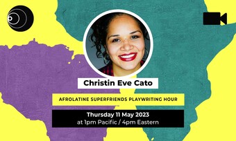 Event poster for afrolatine superfriends with christin eve cato.