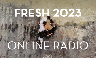 Poster for the FRESH 2023 online radio event.