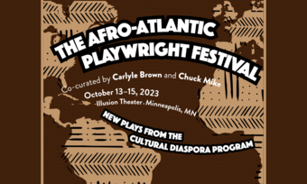 event poster for the The Afro-Atlantic Playwright Festival 2023.