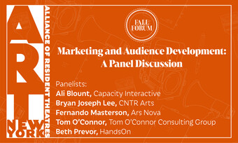 event poster for the fall forum marketing and audience development panel.