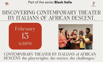 Discovering Contemporary Theater By Italians of African Descent Event Poster.