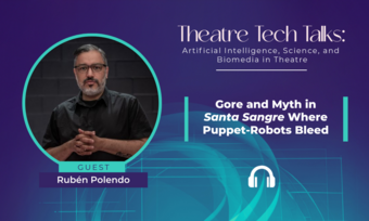 A promotional graphic for Theatre Tech Talks.