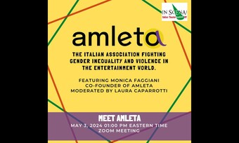 Poster image with event details for the amleta zoom session.