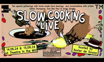 event poster for slow cooking live.