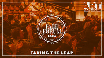 event poster for the a r t new york fall forum 2024.