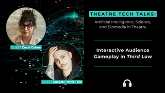A promotional graphic for Theatre Tech Talks.