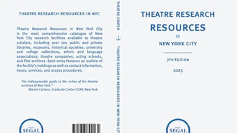 event poster for theatre research resources.
