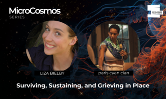 A promotional graphic for MicroCosmos.
