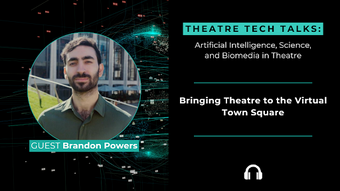 A promotional graphic for Theatre Tech Talks.
