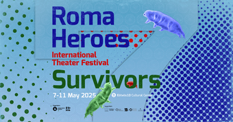 event poster for the roma heroes play festival.