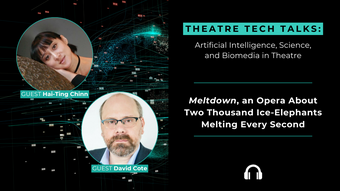 A promotional graphic for Theatre Tech Talks.