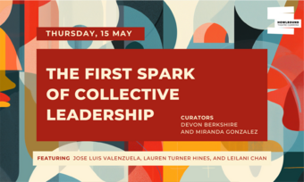 A promotional graphic for the shared leadership TV event.