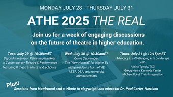 event poster for the association for theatre in higher education convening 2025.